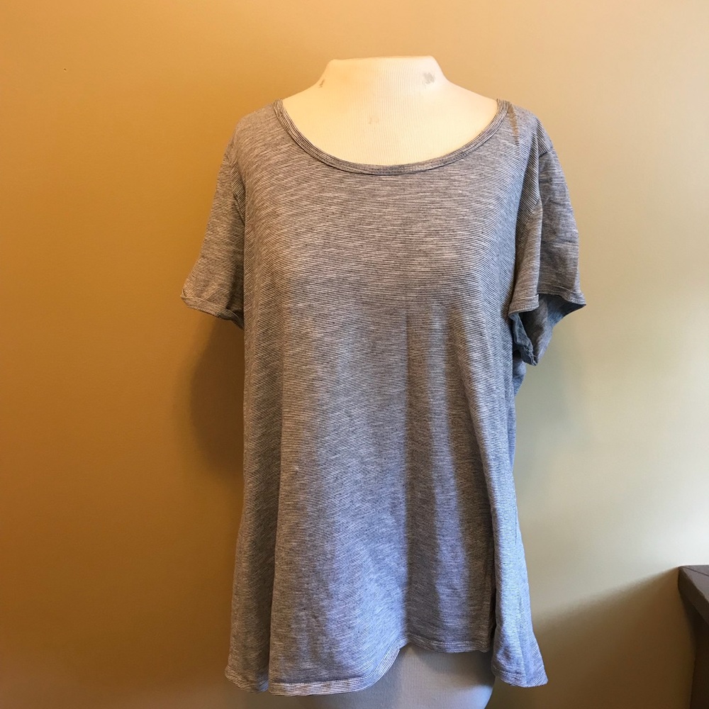 Lularoe Classic Tee Black and Gray Striped